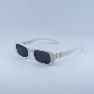 🕶️ New Miu Miu MU08ZS 1425S0 Sunglasses - White Ivory Frame, Dark Grey Lenses